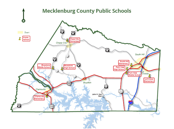Mecklenburg County Public Schools map